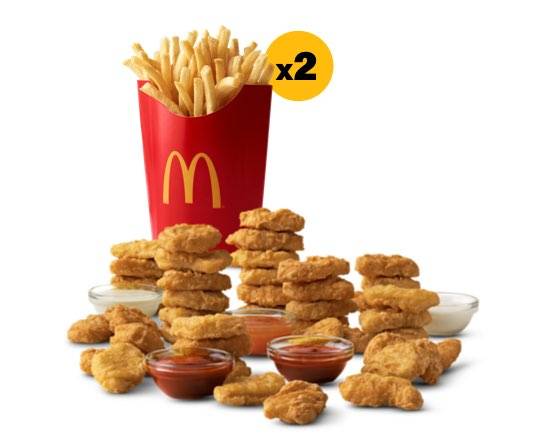 Order 40 McNuggets & 2 L Fries food online from McDonald's store, Richlands on bringmethat.com