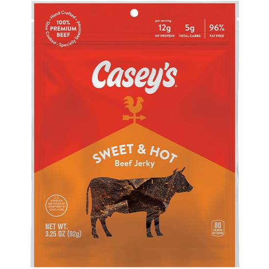 Order Casey's Sweet & Hot Beef Jerky 3.25oz food online from Casey store, Joplin on bringmethat.com