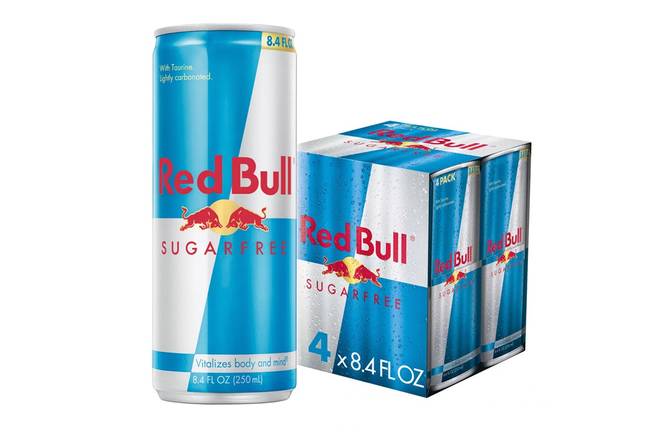 Order Sugarfree Red Bull 4 Pack food online from Lazy Dog Restaurant & Bar store, Addison on bringmethat.com