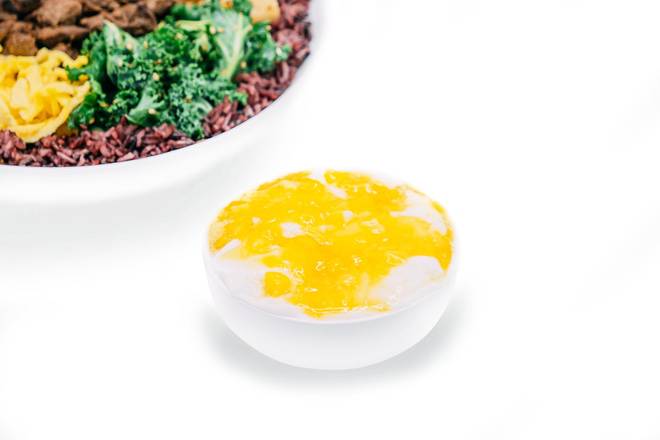 Order COCONUT MILK PUDDING WITH MANGO food online from Bibibop store, Chicago on bringmethat.com