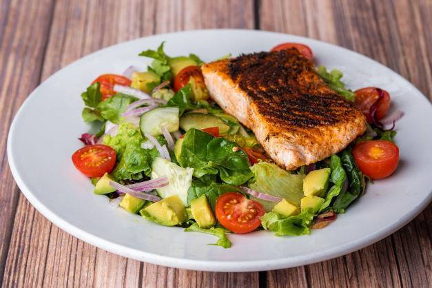 Order Blackened Salmon Salad food online from Ford Garage store, Cape Coral on bringmethat.com