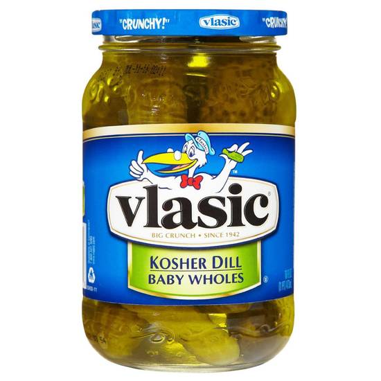 Order Vlasic Kosher Dill Baby Wholes Pickles 16oz food online from Everyday Needs by Gopuff store, Baton Rouge on bringmethat.com