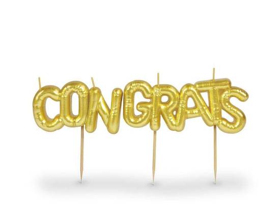 Order Congrats Candle in Metallic Gold  food online from Lb Cake Stop store, Baldwin Park on bringmethat.com