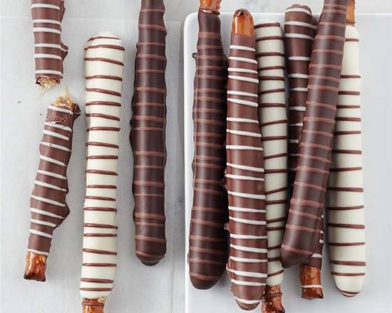 Order Caramel Chocolate Dipped Pretzel Rods - 3 in a Box food online from Lb Cake Stop store, Baldwin Park on bringmethat.com
