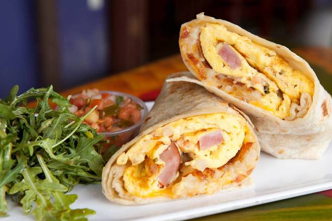 Order Ham Breakfast Burrito food online from Fiona Breakfast Burritos store, Glendale on bringmethat.com