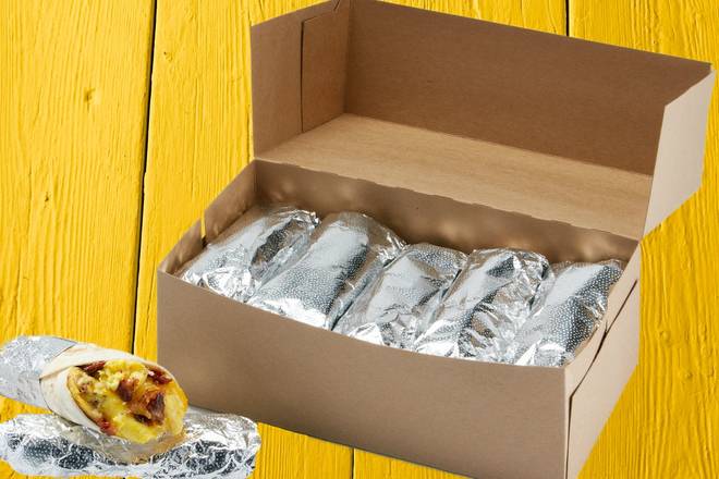Order Breakfast Taco Box (100 count) food online from Fuzzy's Taco Shop store, Beaumont on bringmethat.com