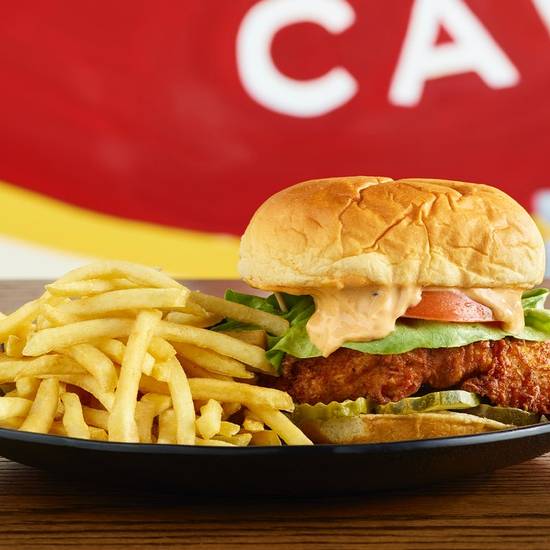 Order Drew's Devilishly Delicious Fried Chicken Sandwich food online from Wild Wing Cafe store, Greenville on bringmethat.com