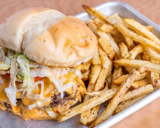 Order Cheeseburger food online from The Downtown Hall of Fame store, Hutto on bringmethat.com