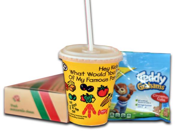 Order Kids Meal: Choice of Entree, Kids Drink and Teddy Grahams food online from Rocky Rococo store, Oshkosh on bringmethat.com