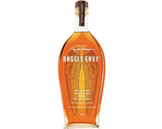 Order Angel's Envy, 750mL bourbon (43.3% ABV) food online from Woodbury Wine & Spirits store, ORLANDO on bringmethat.com