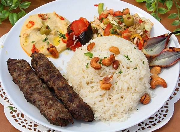 Order Iraqi Kofta kabab Plate food online from Shawarmin Grill store, Saint Paul on bringmethat.com