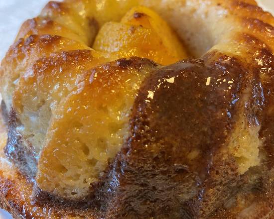 Order Peach Cobbler Pound Cake with a Warm Peach Glaze food online from Aunty Pooey Sweet Tooth store, Berkeley on bringmethat.com