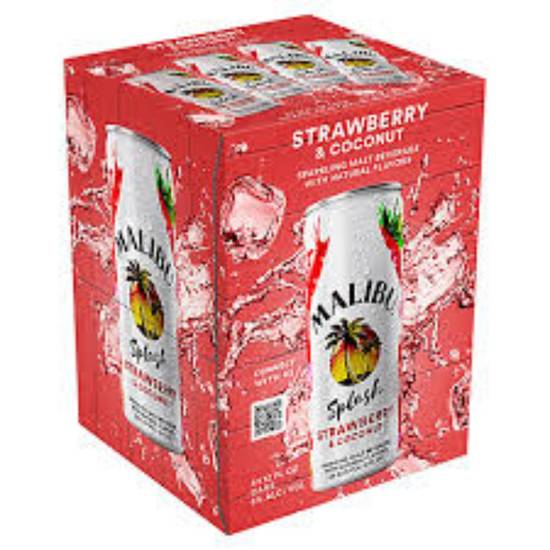 Order MALIBU SPLASH STRAWBERRY&COCONUT 4PK can food online from Duke Liquor & Jr. Market store, Los Angeles on bringmethat.com