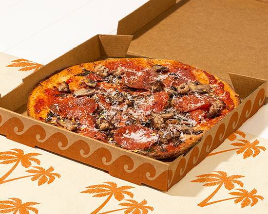 Order Sausage & Mushroom Pizza food online from Groovy Island Pizza Co. store, South Bend on bringmethat.com