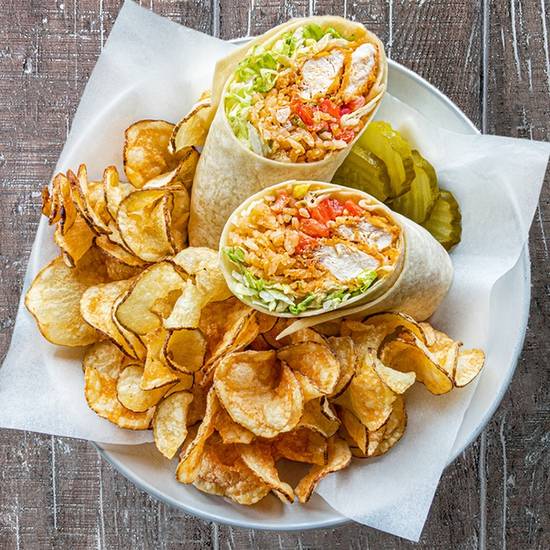 Order Kick'n Chicken Wrap food online from Buffalos Cafe store, Dacula on bringmethat.com