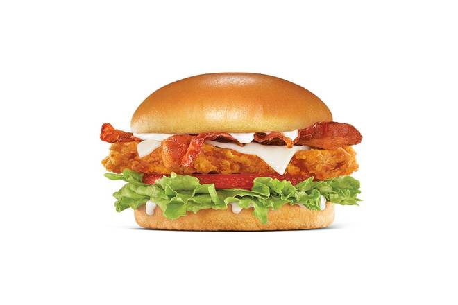 Order Hand-Breaded Bacon Swiss Chicken Sandwich food online from Carl's Jr. store, North Highlands on bringmethat.com