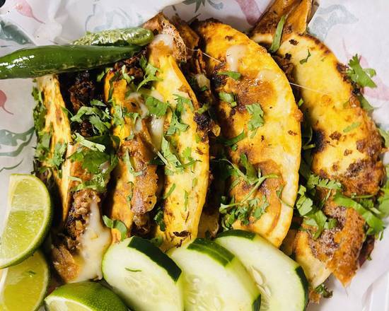 Order Quesa-Birrias food online from TAQUERIA LA PAPA store, Des Moines on bringmethat.com