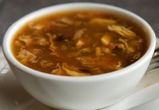 Order Fried Pork Skin With Hot & Sour Soup (Large) food online from Tom's 2 Kitchen store, Hicksville on bringmethat.com