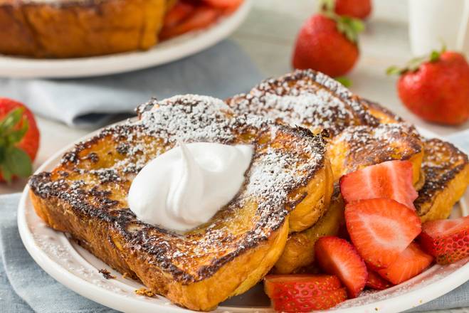 Order Strawberry Cream Cheese French Toast (3 slices) food online from The Royal Breakfast store, Fort Myers on bringmethat.com