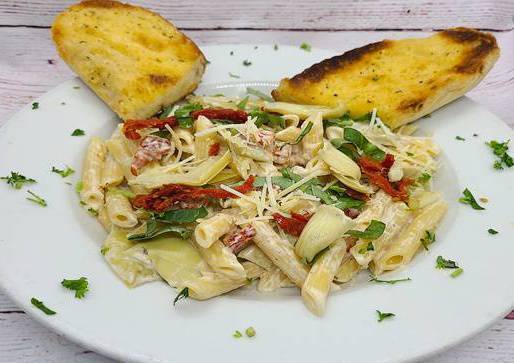 Order Sun-Dried Tomato Pasta food online from Selma Chicago Pizzeria store, Rancho Santa Margarita on bringmethat.com