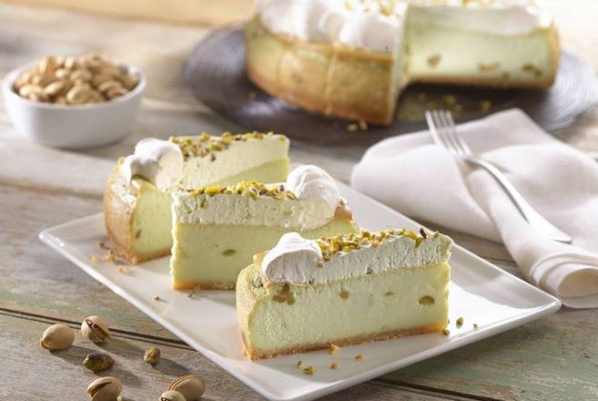 Order Pistachio Cheesecake Slice (Organic) food online from Lb Cake Stop store, Baldwin Park on bringmethat.com
