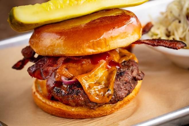 Order Smokehouse Burger food online from Bad to The Bone BBQ store, San Juan Capistrano on bringmethat.com