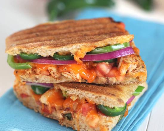 Order Spicy Chicken Panini food online from Cafe Basil store, Houston on bringmethat.com