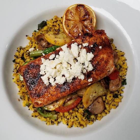 Order SALMON POWER GRAIN BOWL food online from 54th Street store, San Antonio on bringmethat.com
