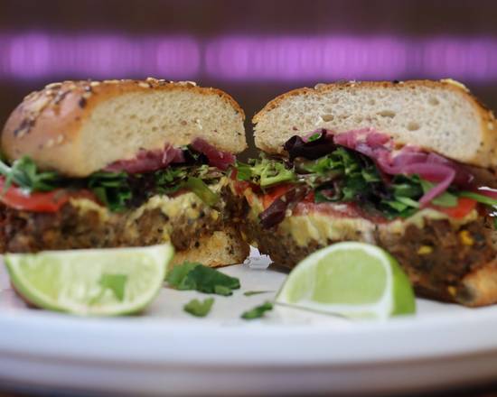 Order Black Bean Cheese Burger food online from Vegan Cafe Jax store, Jacksonville on bringmethat.com