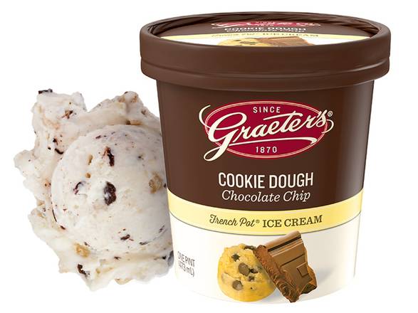 Order Cookie Dough Chocolate Chip Pint food online from Graeter Ice Cream store, Fort Thomas on bringmethat.com