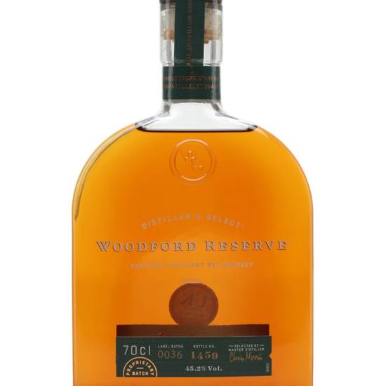 Order WOODFORD RESERVE RYE 750ML food online from Rocky Liquor store, Claremont on bringmethat.com
