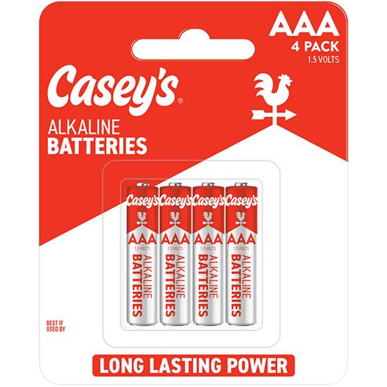 Order Casey's Alkaline AAA Batteries 4pk food online from Casey's General Store store, Kearney on bringmethat.com