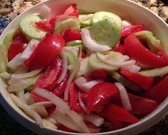 Order Kuchumber Salad food online from Tandoorish Indian Cuisine Restaurant store, Houston on bringmethat.com