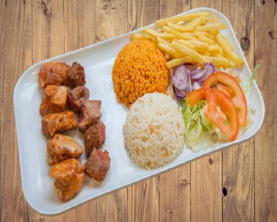 Assiette double brochette de poulet