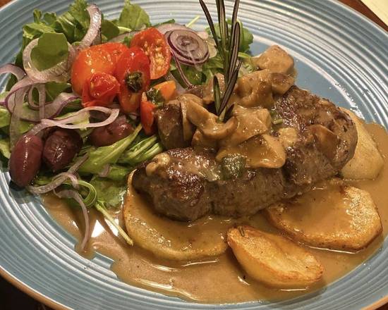 Order Porcini Mushroom Filet Mignon food online from Caffe Di Mauro store, Miami Beach on bringmethat.com