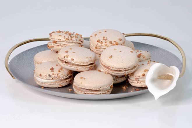 Order Hazelnut Brittle Macarons - 1 Dozen food online from Lb Cake Stop store, Baldwin Park on bringmethat.com