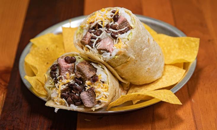Order Steak Burrito (Chips Included) food online from Xochimex Cantina Grill store, Miami on bringmethat.com