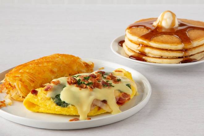 Order Fresh Spinach & Bacon Omelette* food online from Village Inn store, Omaha on bringmethat.com