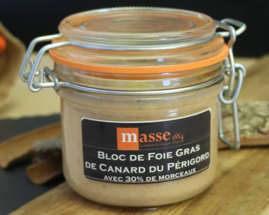 Bloc de foie gras de canard du Perigord avec 30% de morceaux - 180g - France