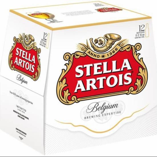 Order STELLA ARTOIS 12PK-11OZ BTLS food online from Rocky Liquor store, Claremont on bringmethat.com