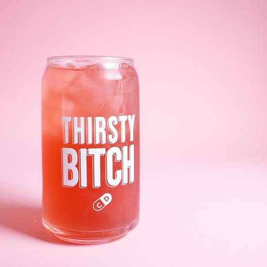 Order Thirsty Bitch 16oz Glass food online from Coffee Dose store, Irvine on bringmethat.com