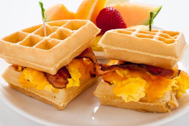 Order Waffle Sandwich food online from The Broken Yolk Cafe store, TEMECULA on bringmethat.com