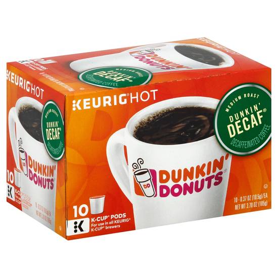 Order Dunkin' Donuts Decaffeinated Medium Roast Coffee K-Cup Pods, 10 CT food online from Cvs store, WESTON on bringmethat.com