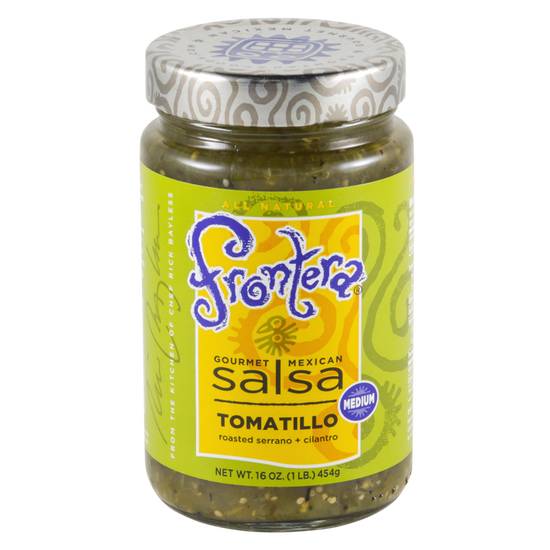 Order Frontera Medium Tomatillo Salsa 16 oz food online from Everyday Needs by Gopuff store, Santa Rosa on bringmethat.com