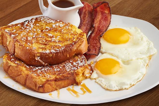Order Caramel French Toast + Eggs food online from Silver store, Bethesda on bringmethat.com