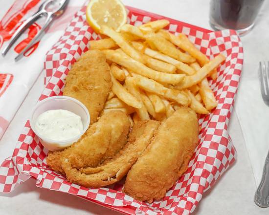Order Fried Flounder Basket (4 pcs) food online from Cajun Crab Hut store, Saint Augustine on bringmethat.com