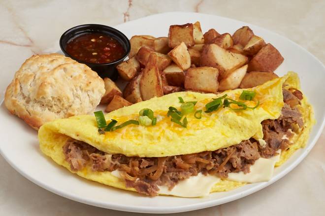 Order Philly Steak Omelette food online from Silver diner - tysons corner, va store, McLean on bringmethat.com