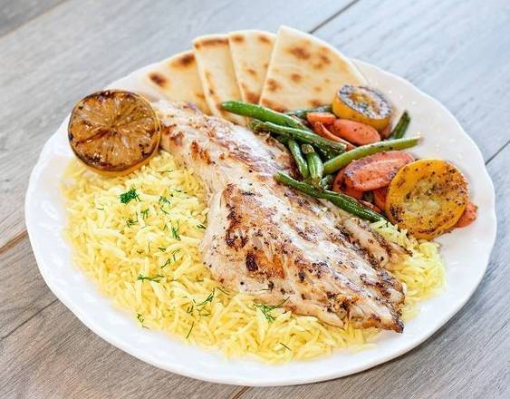 Order Mediterranean Fish Plate food online from Daphne # 1014 store, Irvine on bringmethat.com