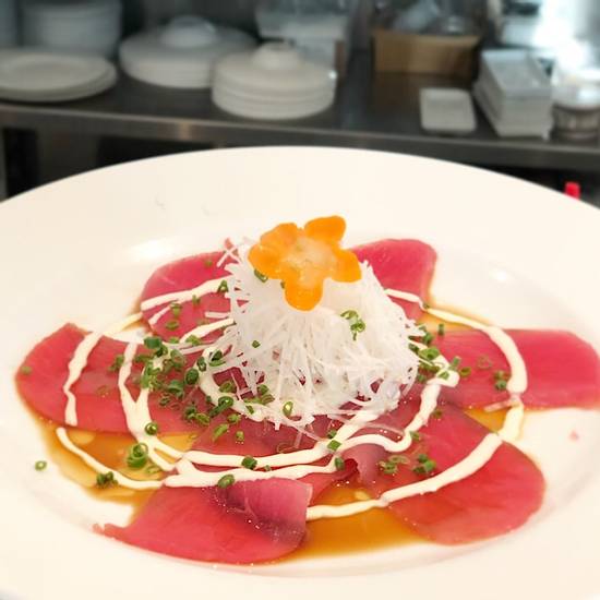 Order Tuna Sashimi Carpaccio food online from K-ZO Restaurant store, Culver City on bringmethat.com