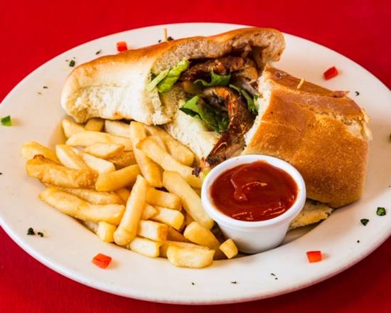 Order Jerk BBQ Ribs Sandwich food online from Jerk Pit store, Tampa on bringmethat.com